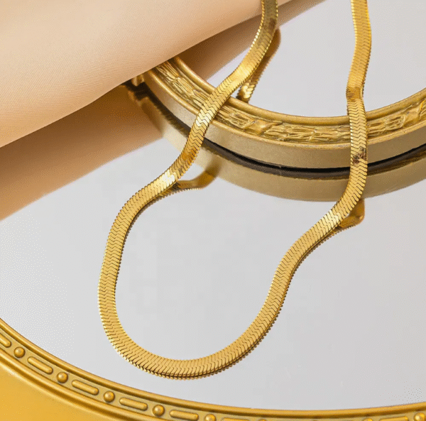 Gold Flat Snake Chain - Image 2