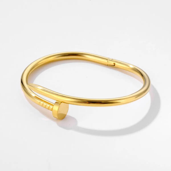 Classic Nail Anti Tarnish 18K Gold Plated Bracelet - Image 2