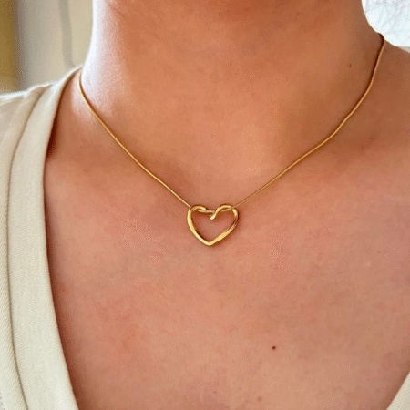 Trendy Heart Hollow Necklace Brantastore